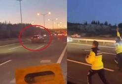 Otoyol'da jandarmanın 'dur' ihtarına uymayan sürücü tutuklandı; o anlar kamerada