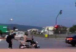 Bursa'da patenli gençlerin trafikte tehlikeli yolculuğu