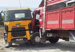 Bodrum'da, beton mikseri ile kamyonun arasında sıkışan sürücü öldü