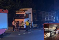 Pamukova'da seyir halindeki TIR alev aldı