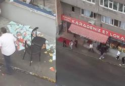 Küçükçekmece’de trafikte tartıştıkları motokuryeyi takip edip, çalıştığı restoranın camını kırdılar