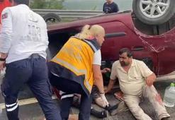 Otomobil takla attı, aynı aileden 3 kişi yaralandı