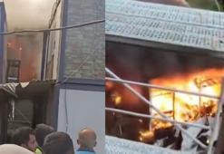 Eyüpsultan'da işçi konteynerlerinde çıkan yangın söndürüldü