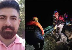 Kayıp öğretmenin 135 metrelik uçuruma düşen aracının yanında cesedi bulundu