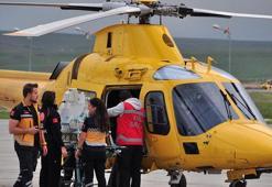 Ambulans helikopter, 1 günlük Çinan bebek için havalandı
