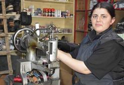 Ayakkabı tamircisi çırağı 16 yaşındaki Esra, kentte tek