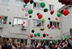 Kas hastası Raziye'nin isteği; Filistin bayrağını simgeleyen balonlar gökyüzüne bırakıldı