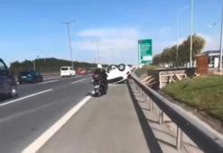 Sancaktepe'de otomobil takla attı; araçtakiler yardıma koşanlara hakaret etti