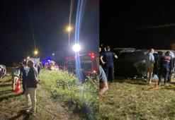 Minibüs tarlaya savrulup, devrildi: 1 ölü, 1 yaralı