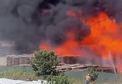 Kocaeli’de palet depolama sahasında yangın