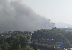 İzmir'de atıl haldeki fabrikanın bahçesi ile yakınındaki TIR garajında çıkan yangın kontrol altında