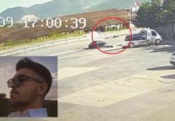 Motosikletiyle refüje çarpıp öldü; sürüklendiği anlar kamerada