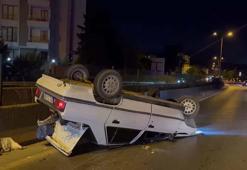 Kartal'da otomobil takla attı: 2 yaralı