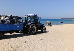 Saros Körfezi'nde bayram tatili sonrası 200 ton çöp toplandı