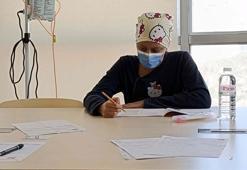 Lösemi tedavisi gören Hatice, LGS'ye hastanede girdi