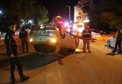 Kastamonu’da, kontrolden çıkan otomobil takla attı