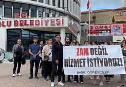 Bolu’da üniversite öğrencilerinden otobüs zammı protestosu