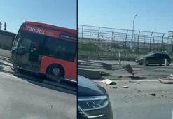 Arızalı metrobüsü çeken vinç kaza yaptı: 2 yaralı