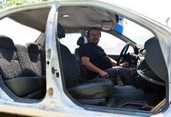 Oto tamirciye bırakılan otomobilin kapılarını çalıp, kendi aracına taktı