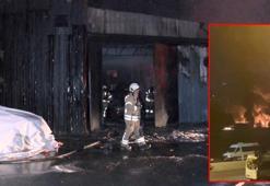 Bahçelievler'de, oto tamirhanesinde yangın