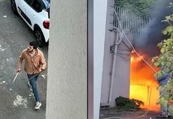 Sarıyer'de garajı kundakladı; 1 kişiyi yaraladı gasbettiği motosikletle kaçarken yakalandı