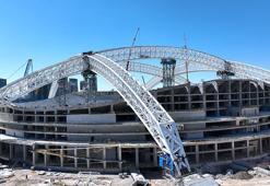 İki bakandan ortak paylaşım: Başkentimizin yeni stadyumu hızla yükseliyor