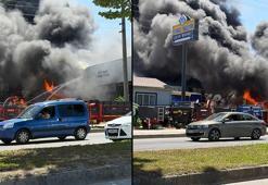 Sakarya'da traktör bayisinde yangın