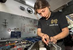 Araçlara meraklı İncilay, sanayide kalfa oldu; tek başına motor tamir ediyor