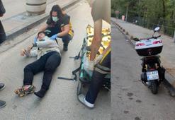 Sokak köpeklerinin saldırdığı motosiklet sürücüsü düşerek yaralandı