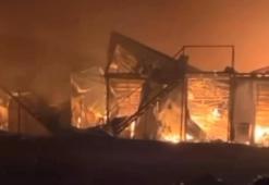 İşçilerin kaldığı konteynerler yandı