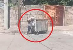Çocuğun eski kilimi konteynere attığı anlar kamerada; ödüllendirilecek