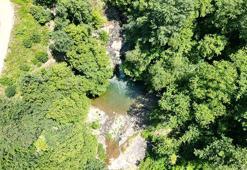 Küre Dağları Milli Parkı'nın eteğindeki Gölderesi Şelalesi dron ile görüntülendi