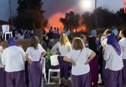Bursa'da 'şalvar gecesi' eğlencesinde atılan havai fişekler otluğu yaktı