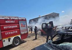 Ot yangınında alevler yediemin otoparkındaki araçlara sıçradı