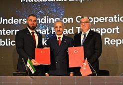 Suriye ile 'Uluslararası Karayolu Taşımacılığı Alanında İş Birliğine İlişkin Mutabakat Zaptı' imzalandı