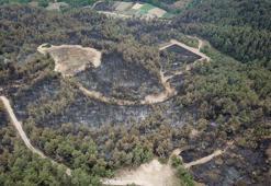 Yanan bölgeler havadan görüntülendi