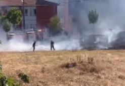 Silivri'de çocukların attığı torpil yangın çıkardı