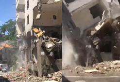 Esenyurt'ta kontrollü yıkımı yapılan 5 katlı binanın çökme anı kamerada