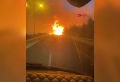İzmir Buca'da orman yangını: Yolcu otobüsü alevlerin arasında kaldı