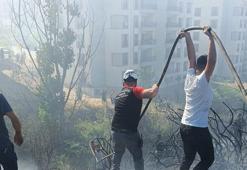 Gebze'de 3 dönümlük otluk yandı; depo olarak kullanılan ev de küle döndü