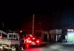 Başakşehir'de seyir halindeki kamyonetten atladı, şoförün kadını silahla kovaladığı anlar kamerada