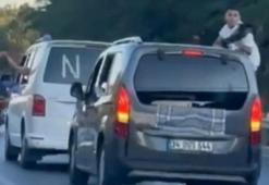 Bayrampaşa'da düğün konvoyunda araçların camlarından sarktılar, kazadan son anda kurtuldular