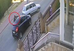 Aracıyla önünü kestiği otomobilin sürücüsünü darbetti; olay kamerada