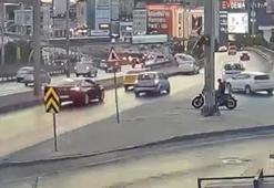 Avcılar D-100 yan yolda kaza kamerada