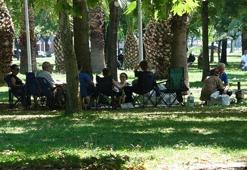 Samsun'da sıcaktan bunalanlar gölgelerde serinledi