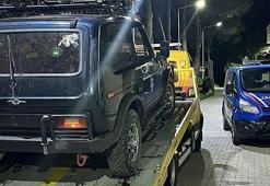 Çanakkale'de Tuz Gölü'nde 'drift' yapan sürücünün aracı trafikten menedildi