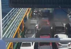 Marmara Adası açıklarında feribotta yangın çıktı