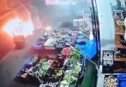 Küçükçekmece'de markete molotoflu saldırı kamerada