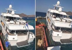 Bodrum'da kayalıklara çarpan motoryatı kurtarma çalışmaları sürüyor