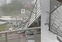 Batman’da kuvvetli rüzgar yurt çatısını uçurdu, ağaçlar araçların üzerine devrildi